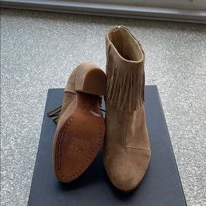 Newbury Fringe Rag and Bone camel suede booties